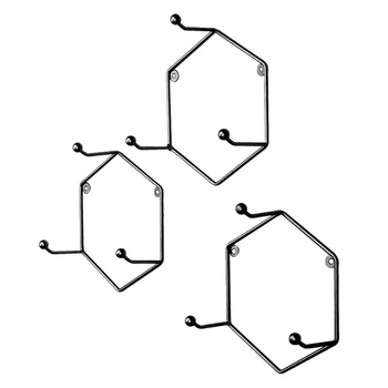 

3pcs/set Display Wall Mounted Modern Kitchen Mug Rack Space Saving Hexagon Shape Simple Iron Storage Holder Cup With Hooks