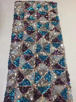 

Embroidery African French Tulle Lace with Sequins Luxury Sequence Lace Fabrics for Women Dresses Sequin Lace Fabric