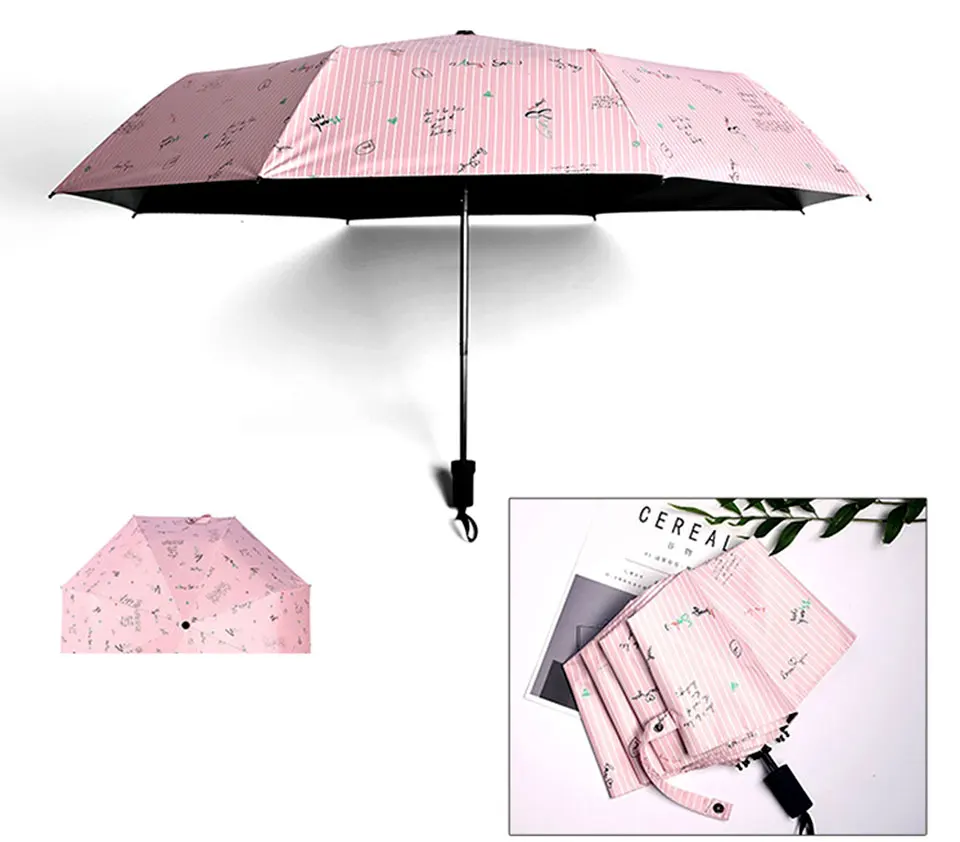 Полосой слова портативный зонтик дождь для женщин складной Зонты женский Солнечный мини карманный зонтик