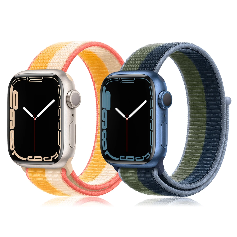 Ремешок нейлоновый для Apple Watch Band 45 мм 44 42 41 40 38 спортивный браслет наручных часов