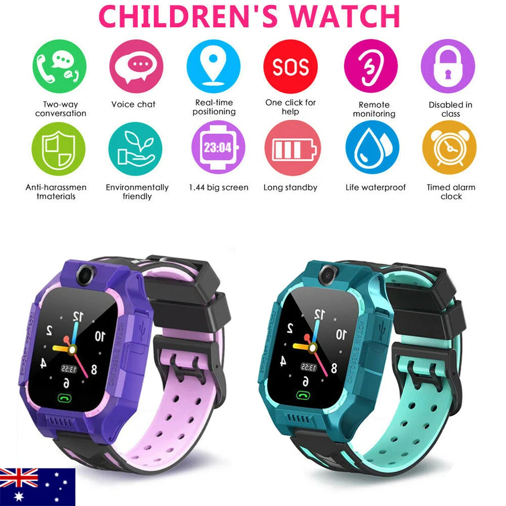 Children's Smart Watch With GPS GSM Locator Tracker SOS Camera Call 1.44'' Touch Screen Waterproof Kids Safe Smart Watch