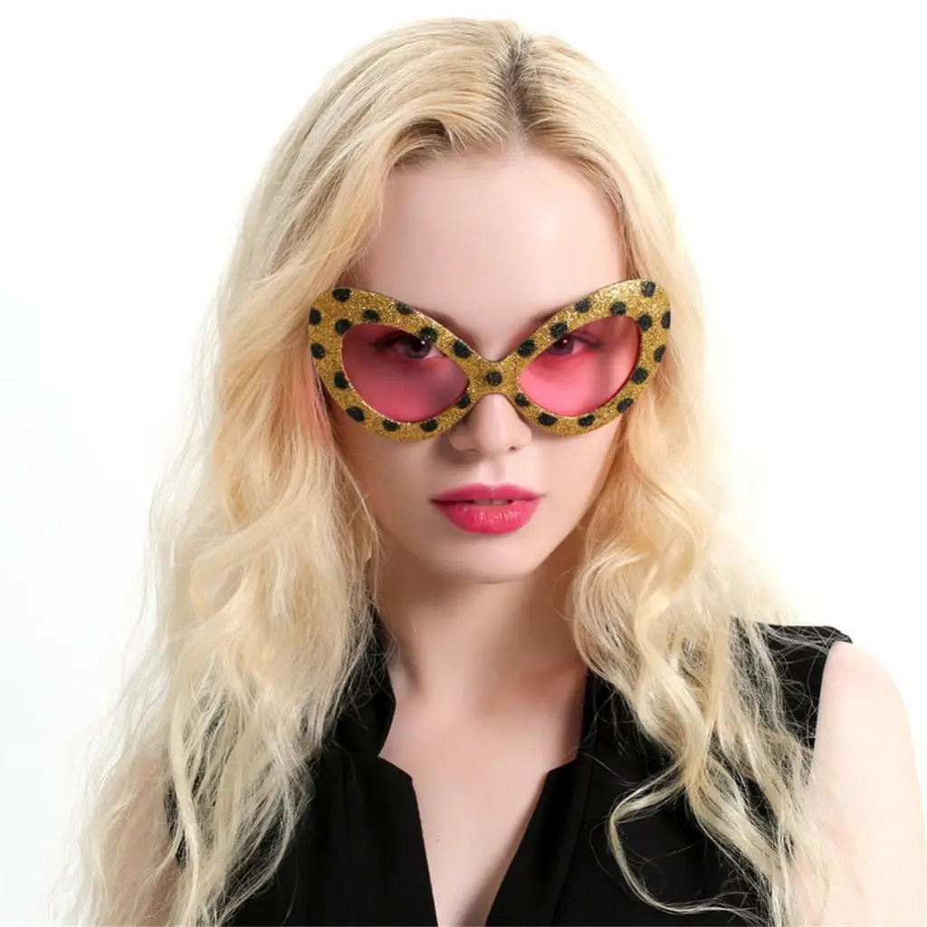 Sunglass Leopard Print Cateye Costume Glasses Halloween Birthday Props Decoration