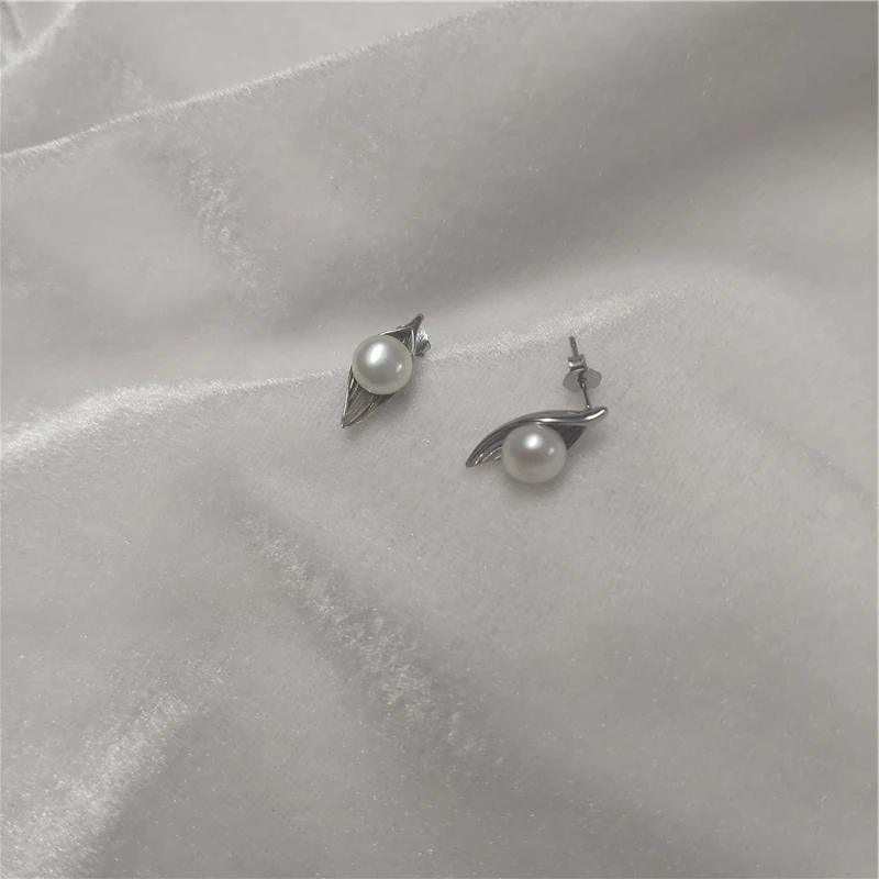 VEAMOR серьги-гвоздики с высоким блеском из натурального пресноводного жемчуга для женщин, модные 925 пробы серебряные ювелирные изделия с подарочной коробкой