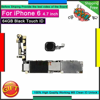 

For IPhone 6 Motherboard 64GB Black Touch ID Unlocked Disassembly Mainboard Good Working Logic Board Tested Full Functions