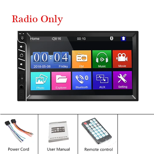 Автомагнитола AMPrime 2din 7 ''Mirrorlink Android Авторадио 2DIN Bluetooth FM USB AUX SD мультимедиа MP5 плеер резервная камера заднего вида - Цвет: Car Radio  Only
