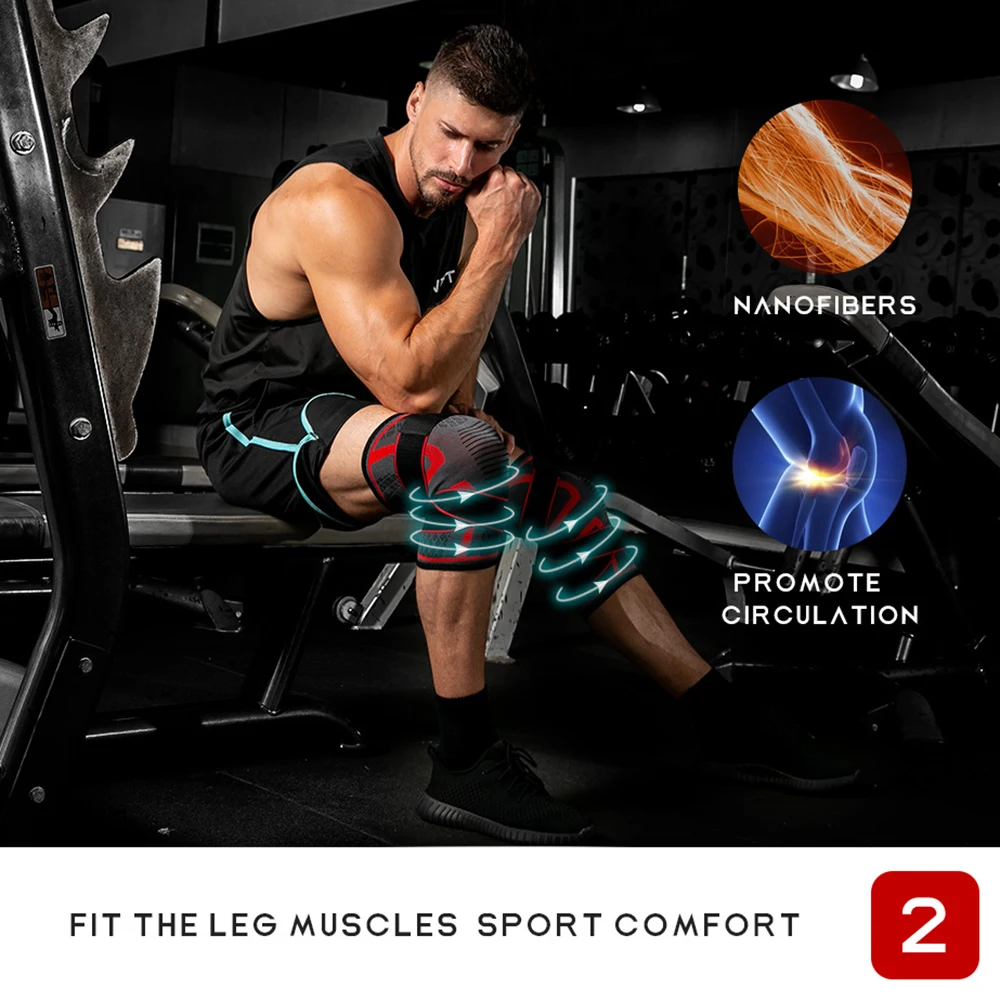 1PCS Knee Support Professional Protective Sports Knee Pad Breathable Bandage Knee Brace Basketball Tennis Cycling Knee Pad