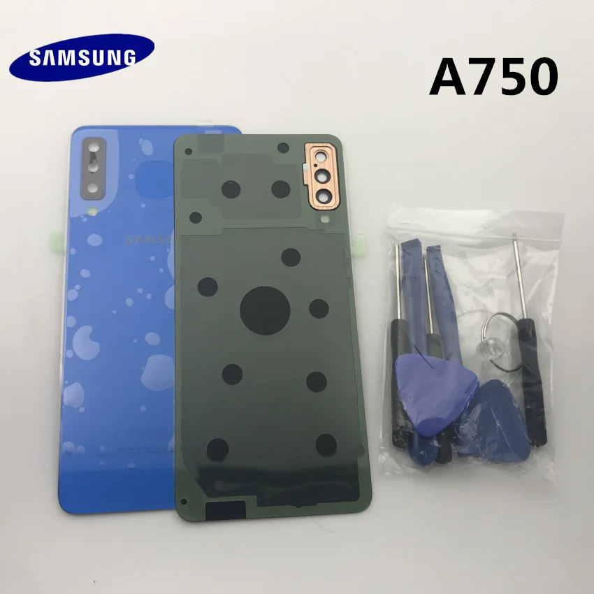 samsung Galaxy A7, A750, A750F, задняя крышка, корпус, запасные части+ стеклянная рамка для камеры+ Инструменты