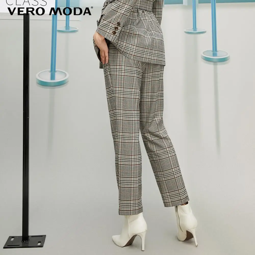 Vero Moda Женские OL стиль Винтаж Хаундстут костюм укороченные брюки | 319450516