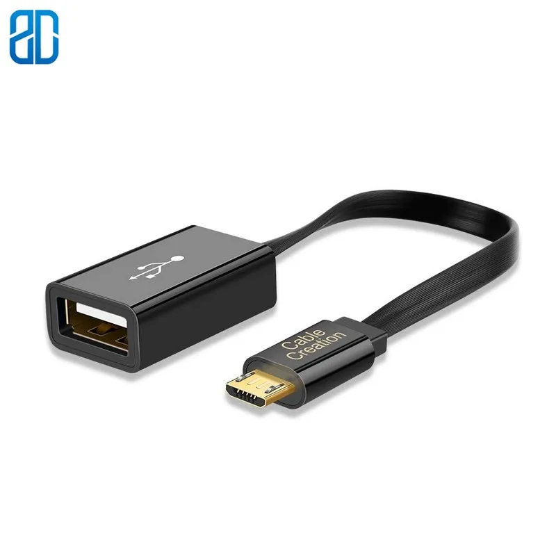  Micro USB 2.0 OTG Cable Flat On The Go Adapter Micro USB Male to USB Female Compatible Samsung S7 S