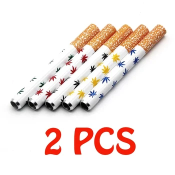

2pcs/lot New Cigarette Shape metal pipe smoking pipe One Hitter Tobacco pipe filter liar tabaco sniffer pipe stand