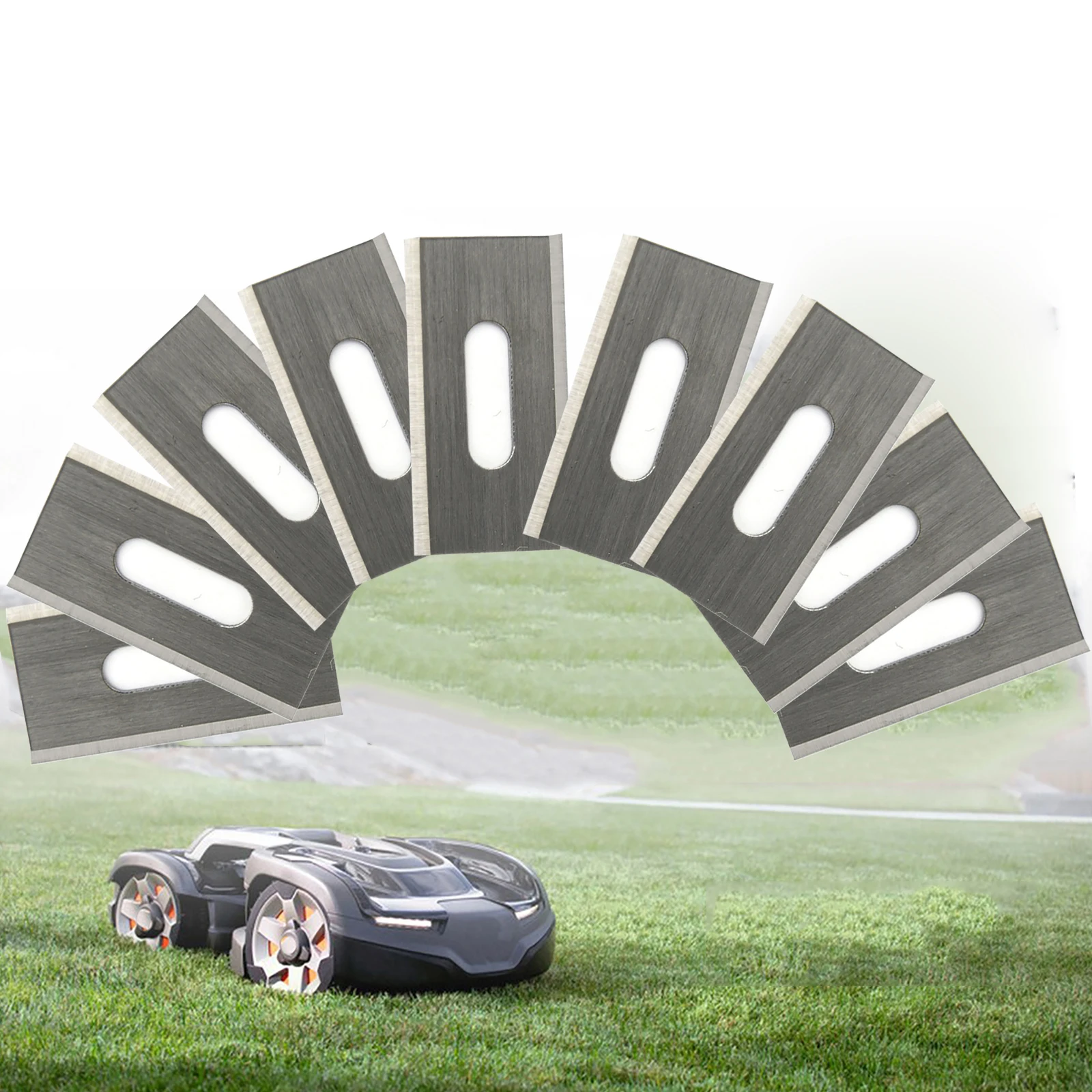 Description Picture 2 of item30pcs Lawn Mower Blade Grass Trimmer Replacement Cutter Piece for Husqvarna Automower Garden Robotic Lawnmower Tools