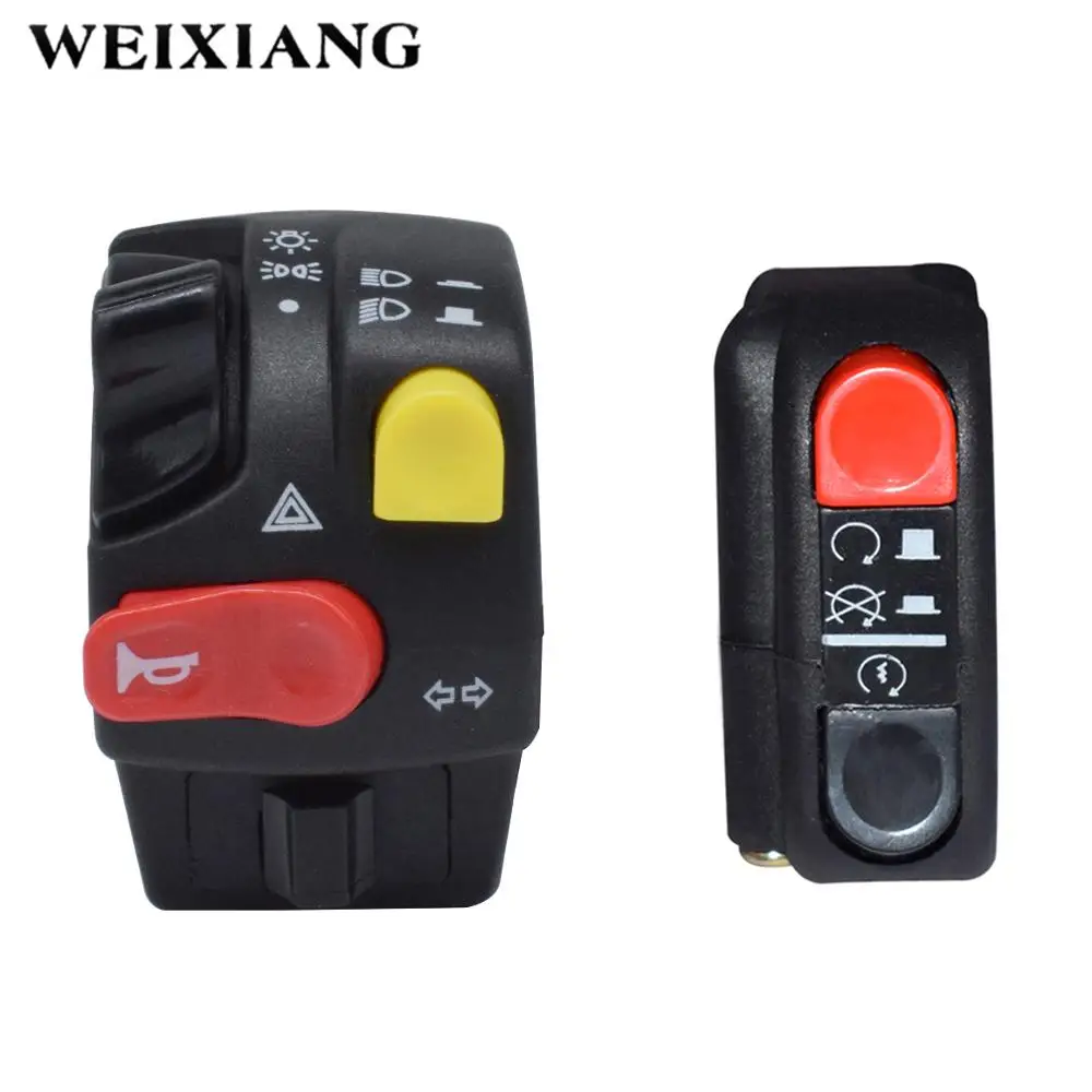 12V Motorcycle Switch 22mm Handlebar Switch Assembly Horn High/low Beam