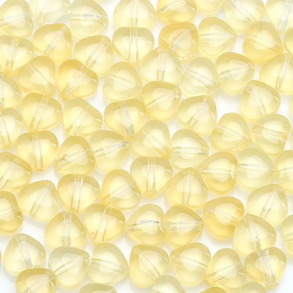 6x6mm Yellow Czech Lampwork Crystal Glass Beads Loose Heart Spacer For Jewelry Making Diy Needlework Bracelet Necklace Accessory | Украшения