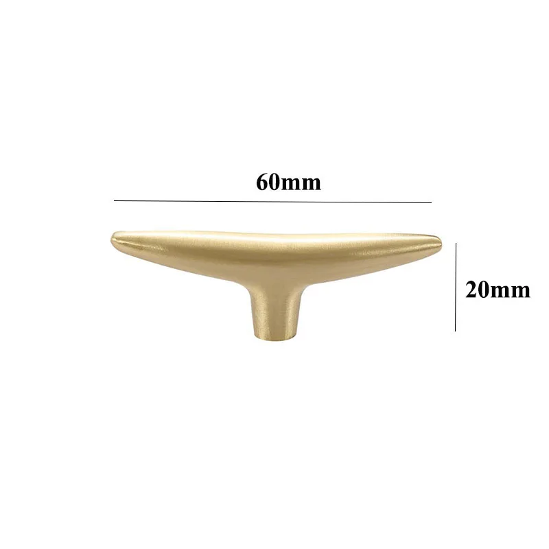 60mm 5 шт./партия золотые ручки и ручки для шкафа, латунные ручки для ящиков, Североевропейский шкаф для шкафа, Т-бар, фурнитура для мебели - Цвет: 60mm