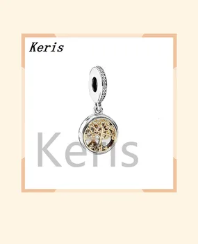 

100% 925 sterling silver 1:1 791988cz two-tone swing original feminine charm charm freight jewelry free