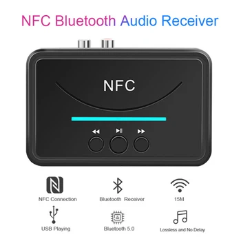 

5.0 Bluetooth Receiver Smart NFC A2DP RCA AUX 3.5MM Jack Wireless Adapter Suppotr USB Play For CAR Home Speaker Headphone