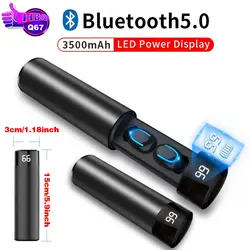 Q67 Bluetooth наушники 5,0 беспроводные гарнитуры 3D стереосистемы мини с двойным микрофоном спортивные водонепроницаемые наушники с зарядным