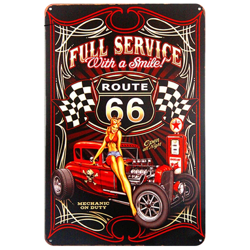 Route 66 табличка металлическая винтажная жестяная вывеска Pin Up потертый шик Декор винтажные металлические знаки украшение бара металлический плакат для паба металлическая пластина