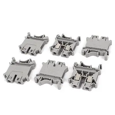 

800V 57A 6mm2 UK6N DIN Rail Terminal Block Connector Gray 6 Pcs
