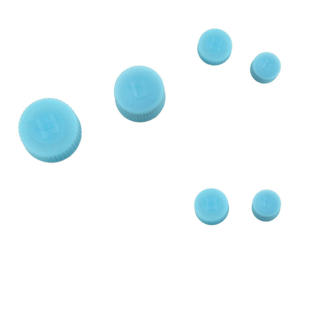 6Pieces Automotive A/C R134a Hi and Low Side AC Charging Port Service Caps Air Conditioning Valve Dust Cap Repair Kit