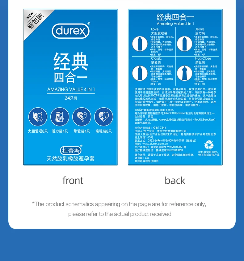 Durex Condoms 4 Types Sensation Value Ultra Thin Lubricated Sex Products Natural Rubber Latex Penis Sleeve Sex For Men