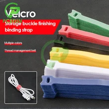 Attaches de câble réutilisables de type T, 30 pièces, ruban adhésif Double face en Nylon, attaches colorées pour données d'ordinateur