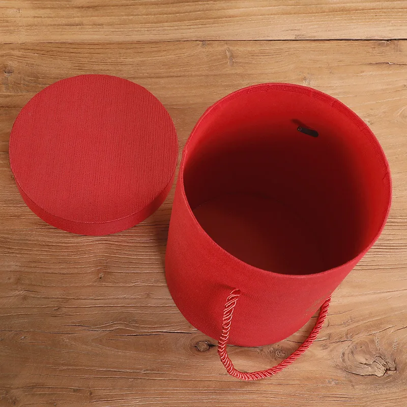 A(red) 165*120 мм новые круглые бумажные коробки для цветов с крышкой, ведерко для цветов, подарочная упаковочная коробка, подарочные коробки для конфет, вечерние, Свадебные Поставки - Цвет: A(red)