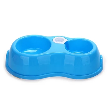 

Pet Dog Puppy Cat Kitten Water Dispenser Food Dish Bowl Automatic Feeder Blue