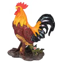 Статуэтка петуха миниатюры Моделирование смолы статуэтка петуха курица форма сад открытый орнамент украшения сада