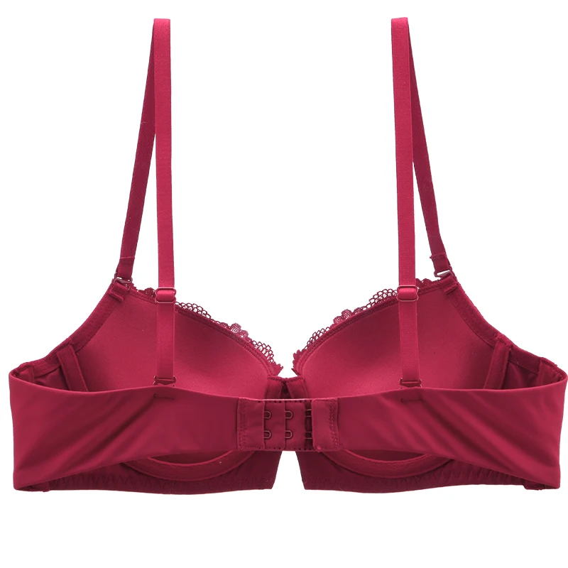 Seamless Bra Set Push Up Hollow out Padded Cup Floral Lace Decoration Underwired Lingerie Women Set