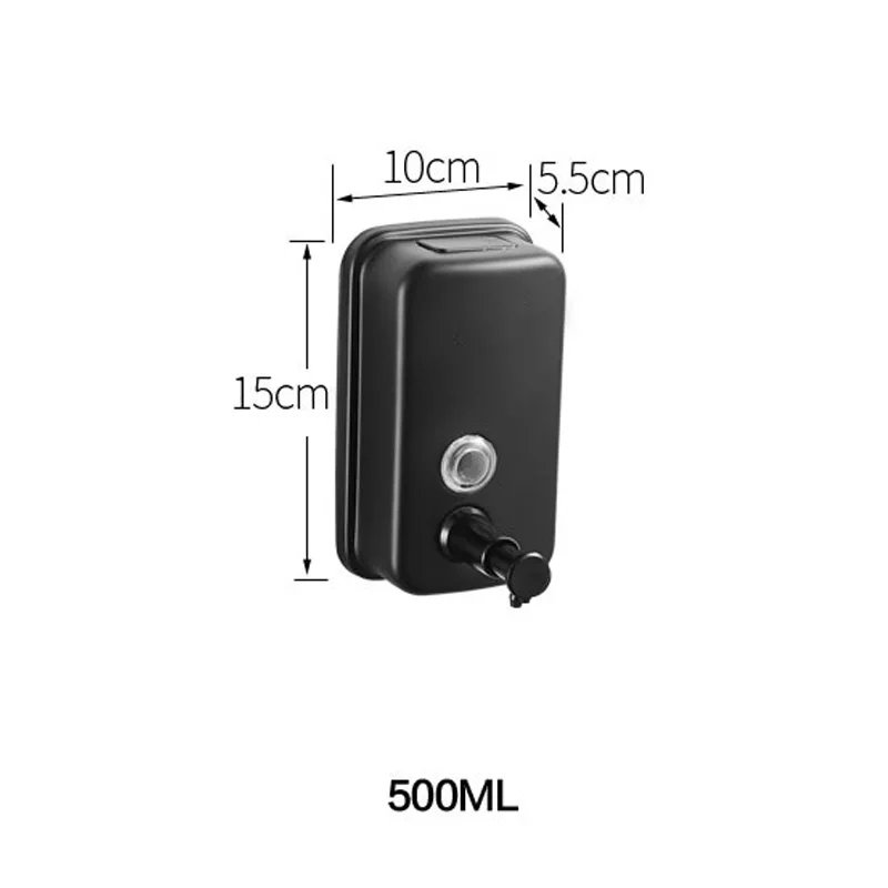 Black-500ml ROVATE 500/800/1000 мл ручной дозатор мыла настенный кронштейн для телевизора, черный, 304 Нержавеющая сталь мыла герметичные Ванная комната мыло насос - Цвет: Black-500ml