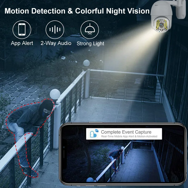 1080P Outdoor Security Surveillance WiFi IP Camera 360 Smart Motion Detection Outside Colorful CCTV Monitor IP66 IP Wi Fi Cam