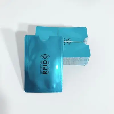 Анти Rfid держатель для карт NFC Блокировка ридер замок Id банк держатель для карт чехол Защита металлический чехол для кредитных карт Алюминий - Цвет: Синий