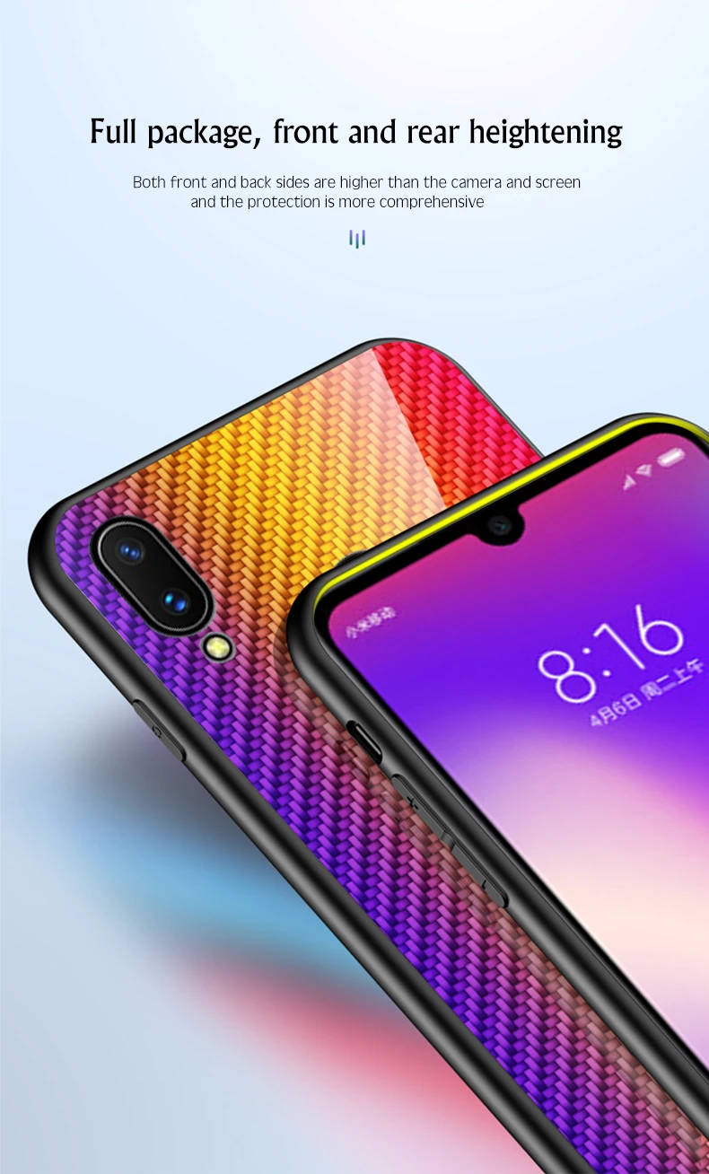 Роскошный чехол из углеродного волокна для Xiaomi 8 9 SE F1 5X 6X Redmi Note 4 4X6 6A 7 7A 8 Pro, Модный чехол из закаленного стекла