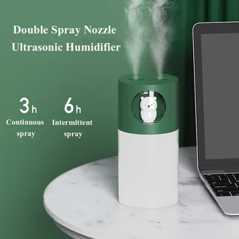 

270ml Double Spray Nozzle Humidifier with Warm Night Light for Home Ultrasonic Cool Mist Aroma Water Diffuser USB Humidificador