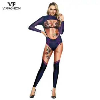 

VIP FASHION New 3D Carnival Party Costume Princess Evil witch Cosplay Outfit Jumpsuits Sexy Halloween Costumes For Women Scary
