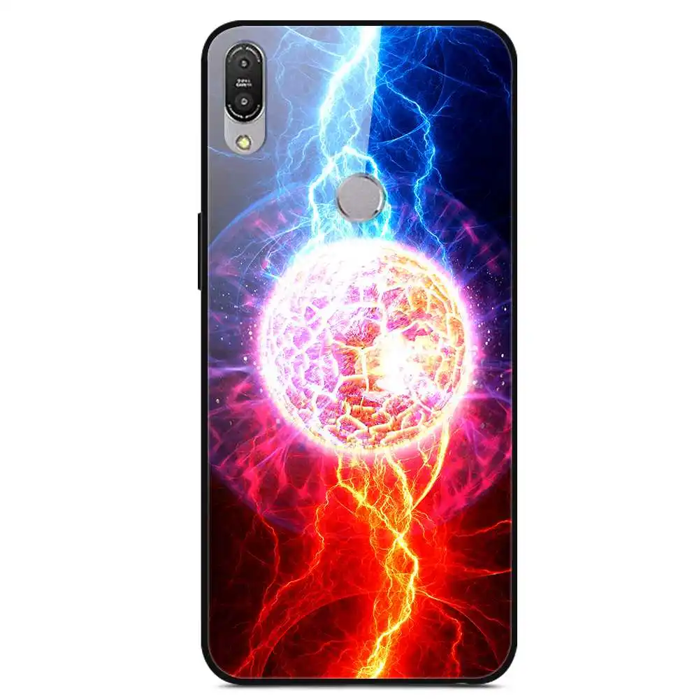 Ударопрочный чехол из закаленного стекла для Asus Zenfone Max Pro M1 ZB601KL ZB602KL с принтом чехол-крышка с узорами бампер для ASUS ZB601KL