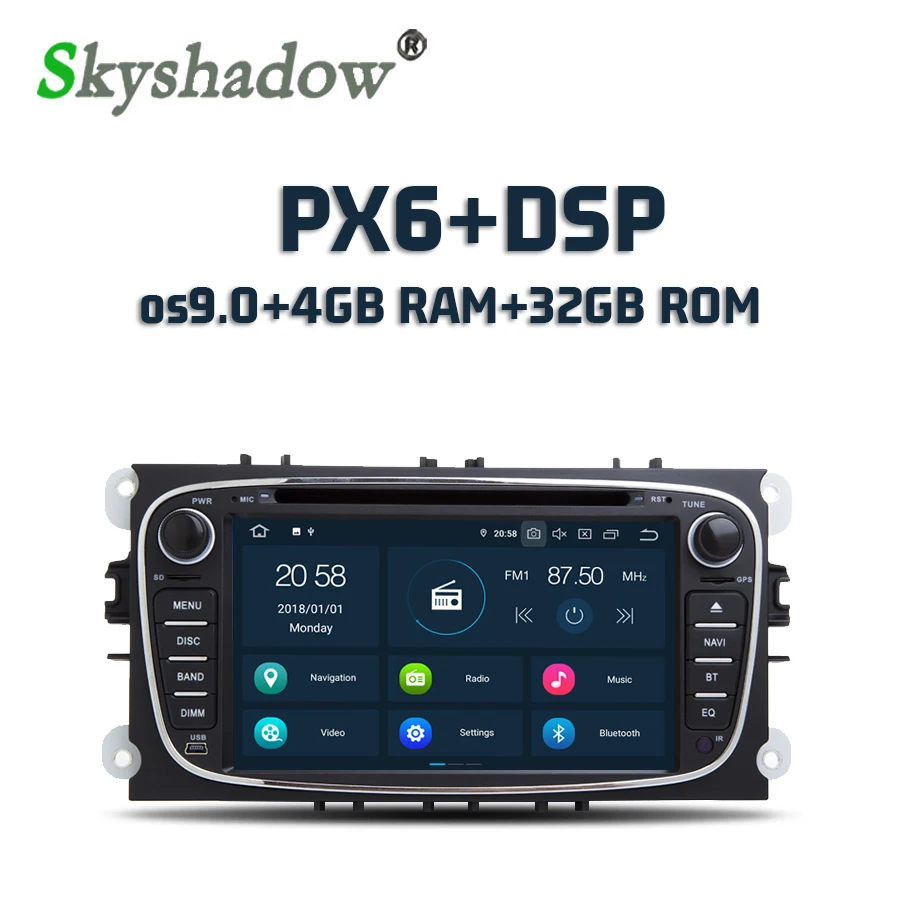 Best DSP PX6 Android 9.0 4GB + 32GB Car DVD Player GPS Map WIFI RDS Radio Bluetooth 4. For Ford Focus Mondeo Focus C-MAX S-MAX Kuga 0 Best DSP PX6 Android 9.0 4GB + 32GB Car DVD Player GPS Map WIFI RDS Radio Bluetooth 4. For Ford Focus Mondeo Focus C-MAX S-MAX Kuga 0