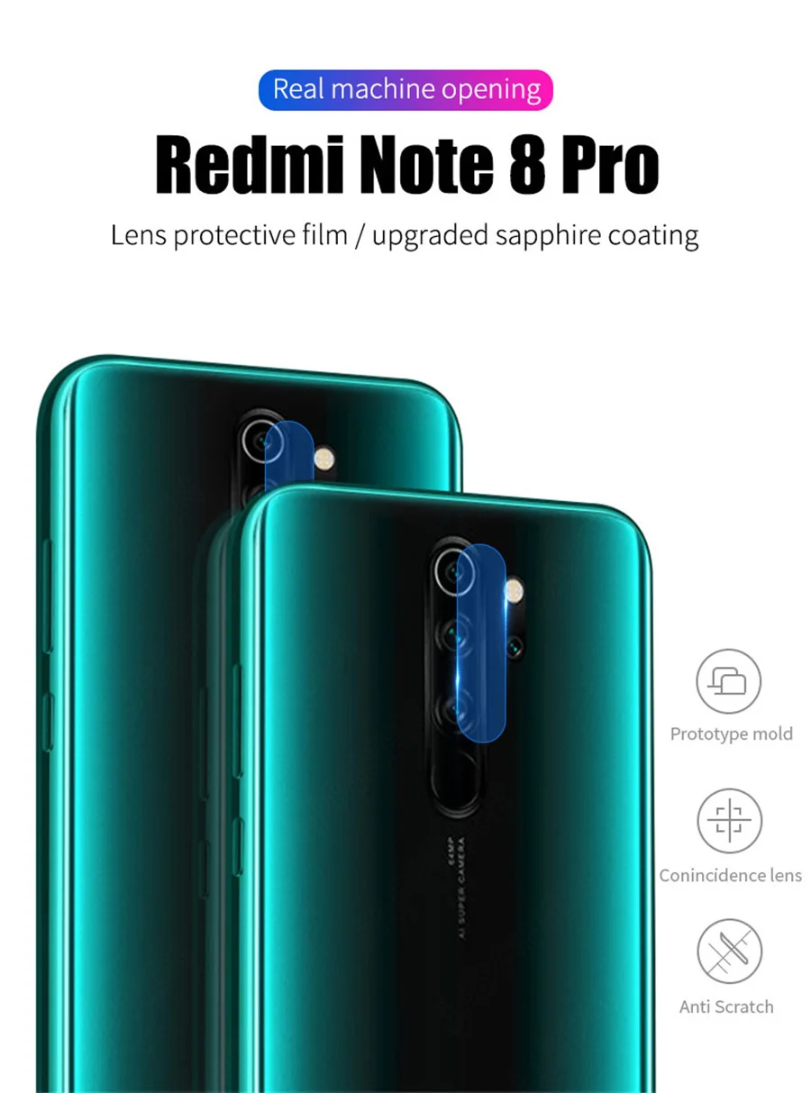 100 шт/лот объектив камеры закаленное стекло для Xiaomi Redmi Note 8 про-объектив стекло протектор экрана для Redmi Note 8 Объектив flim