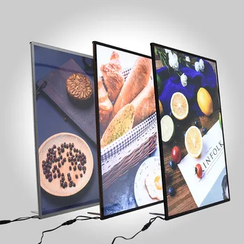

led photo frame light box glass advertising led restaurant menu board