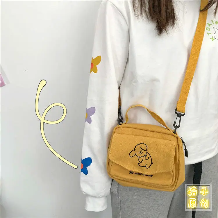 Women's Messenger Bags Ladies Canvas Printed Cute Envelope Bag Lady Sweet Cartoon Student Shoulder Bag