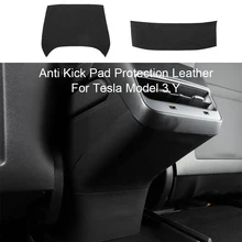 Anti kick pad proteção de couro para tesla model 3 y saída de ventilação de ar traseiro anti-sujo capa de couro adesivo model3 2022