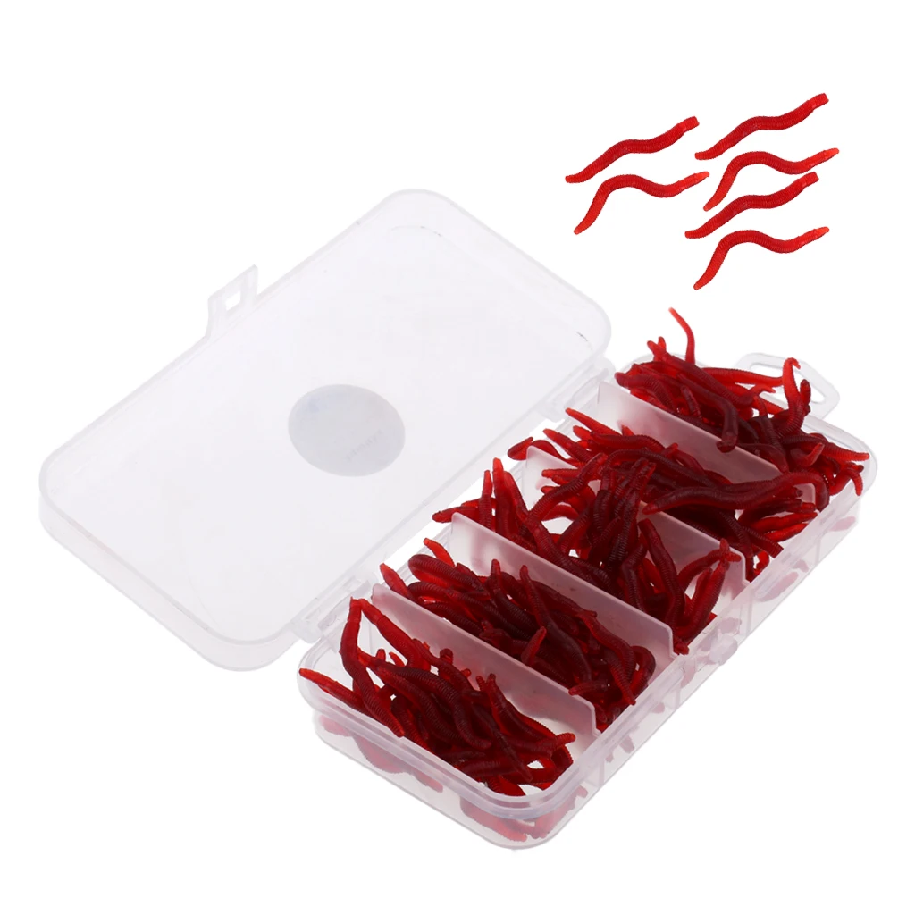 150Pcs Silicone Artificial Soft Fishing Baits Sea Earthworm Lures Clamworm Trout Lure White can Glow in the Dark