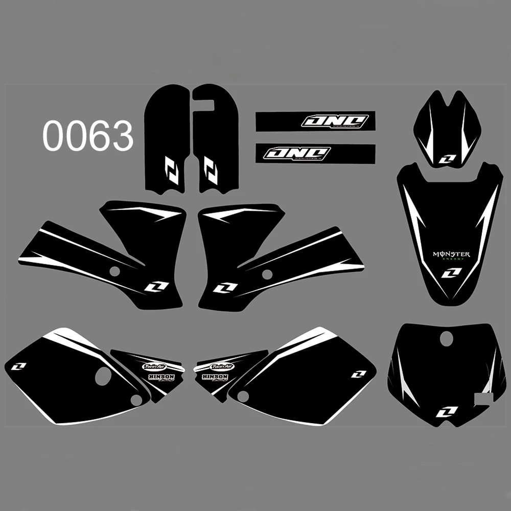 

For KTM 65SX 65 SX 2000-2008 Graphics Decals Stickers Black Custom Number Name 3M Full Motorcycle Backgrounds Accessories