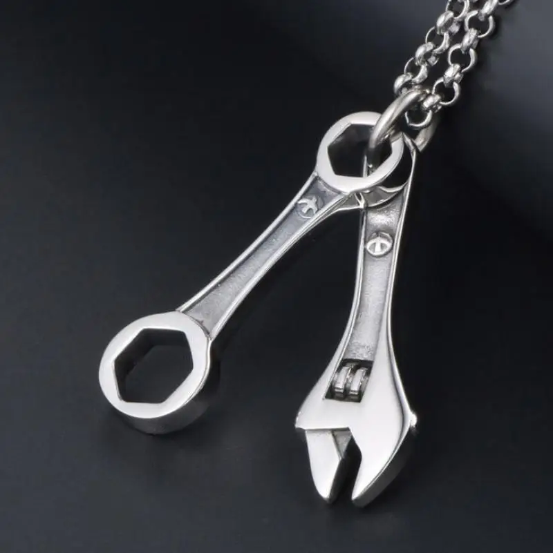 Collana Con Ciondolo Chiave Meccanica Punk Personalità Strumento Di Riparazione Da Uomo Ciondolo Rock Moto Rider Accessori Per Gioielli Regalo