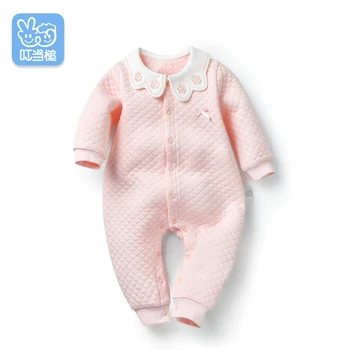 

Todder Kid new born baby clothes Spring Autumn Cotton Knit Baby Long sleeve Romper Sweet princess 0-12 Month Size
