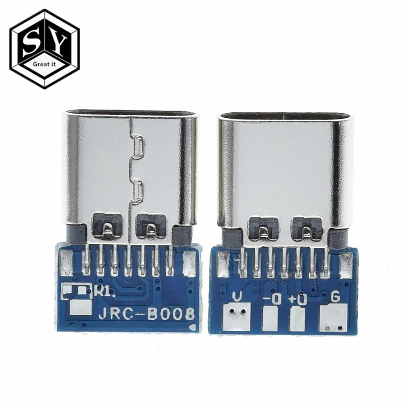 10 шт. USB 3 1 Тип C разъем 12/24 шпильки гнездо/гнездо адаптер розеток для припоя