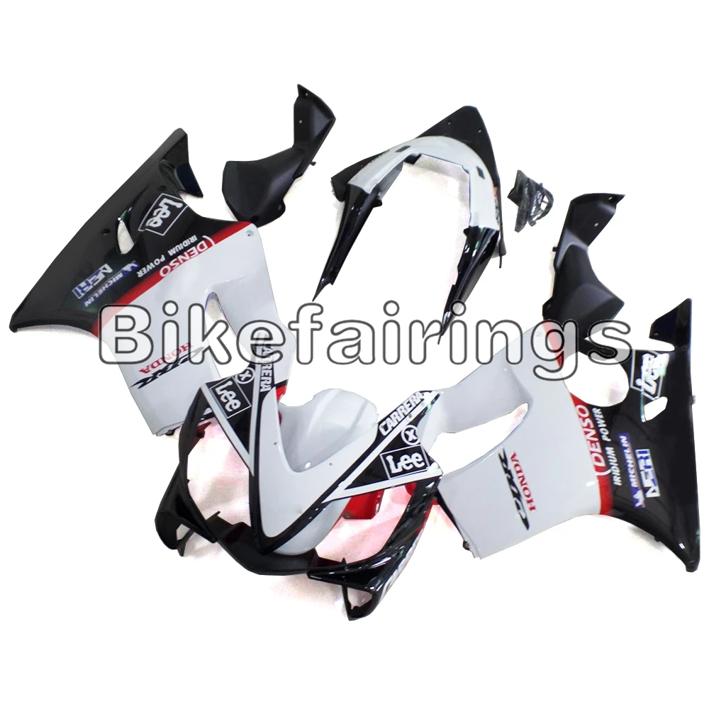 Полный комплект обтекателя Для Honda CBR600F4i 2001 2002 2003 CBR600 F4i ABS пластиковые комплекты для корпуса мотоцикла-глянцевый белый с черными понижающими