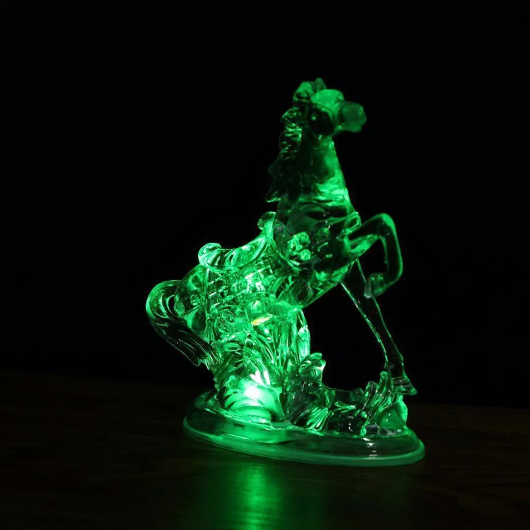 2019 New 7 Color Changing Animal Acrylic Horse LED Night Light Lamp Xmas Bedroom Decor