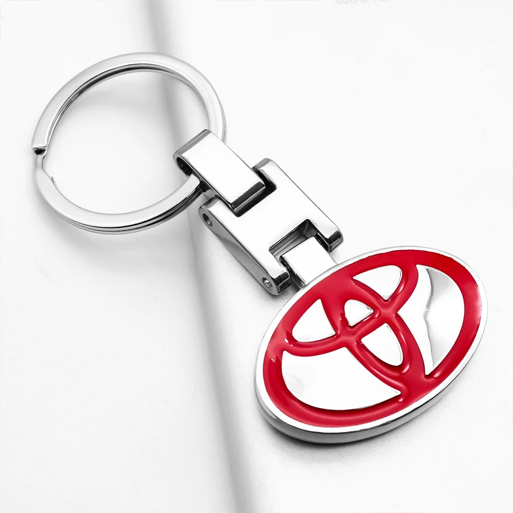 

Auto parts business with car logo double-sided aluminum keychain for Toyota- Highlander Alphard Aygo Vellfire 86 YARiS PRIUS